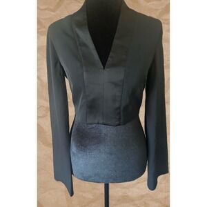 Keepsake Black V Neck Long Sleeve Cropped Blazer Jacket Women's XS